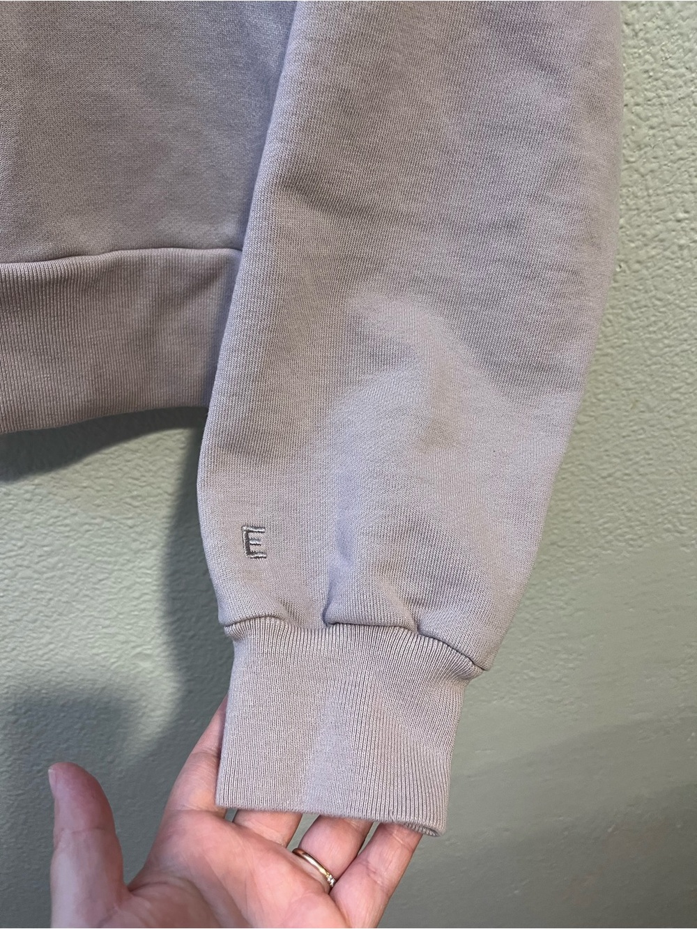 Everlane 100% Organic Cotton Cropped Crewneck Sweater Mauve Purple Size Medium - Picture 4 of 9